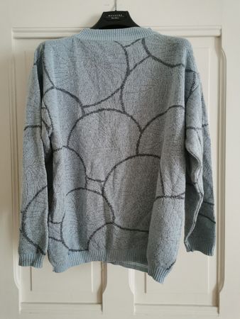 Vintage Glitzer Strickpullover mit Silberfaden Muster