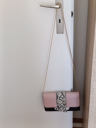Handtasche rosa,schwarz, weiss
