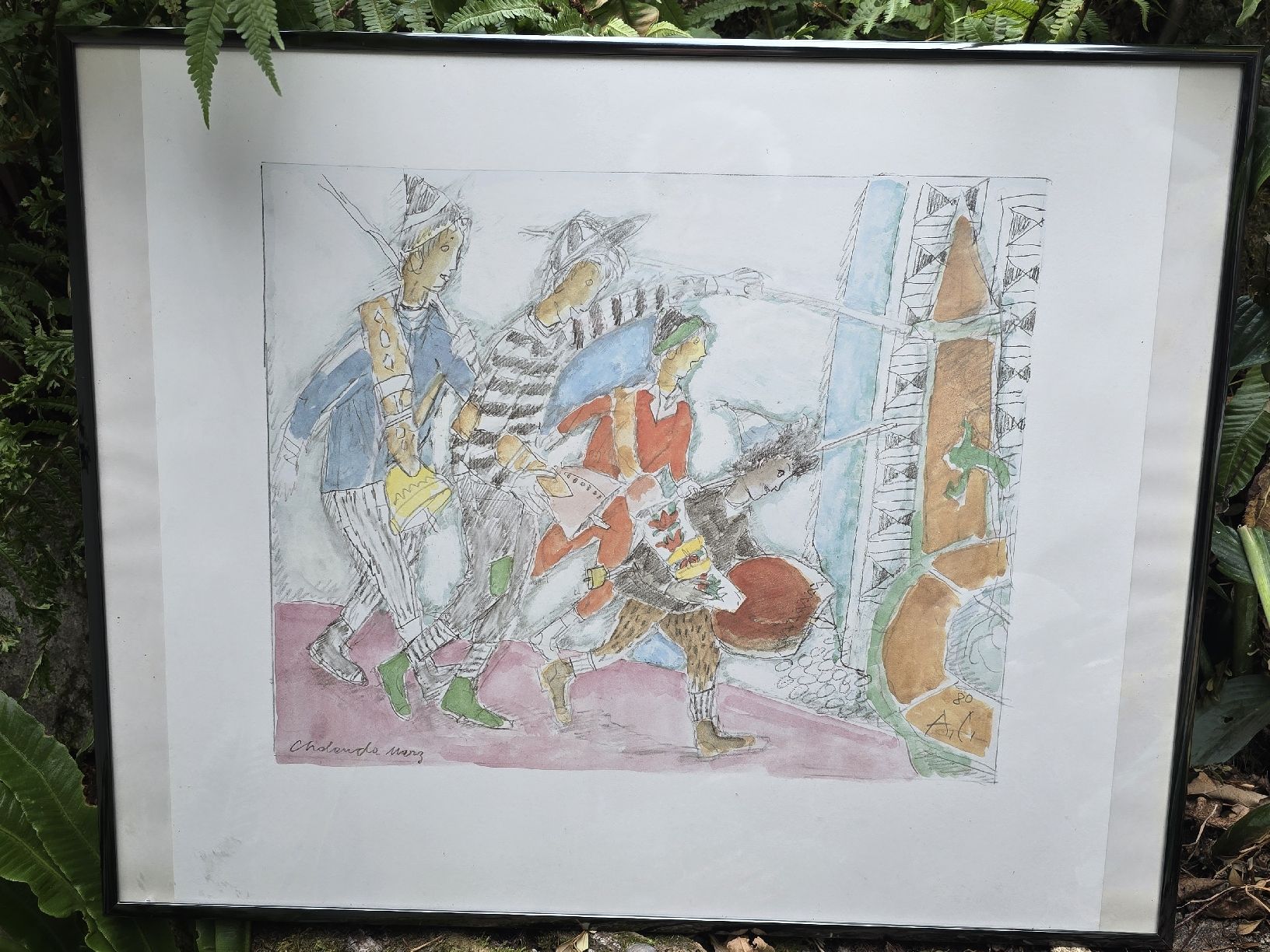 Gemälde: Jugendfest Chalanda Marz in GR  CA 1980 – Gebraucht aus Walkringen von Vanuca