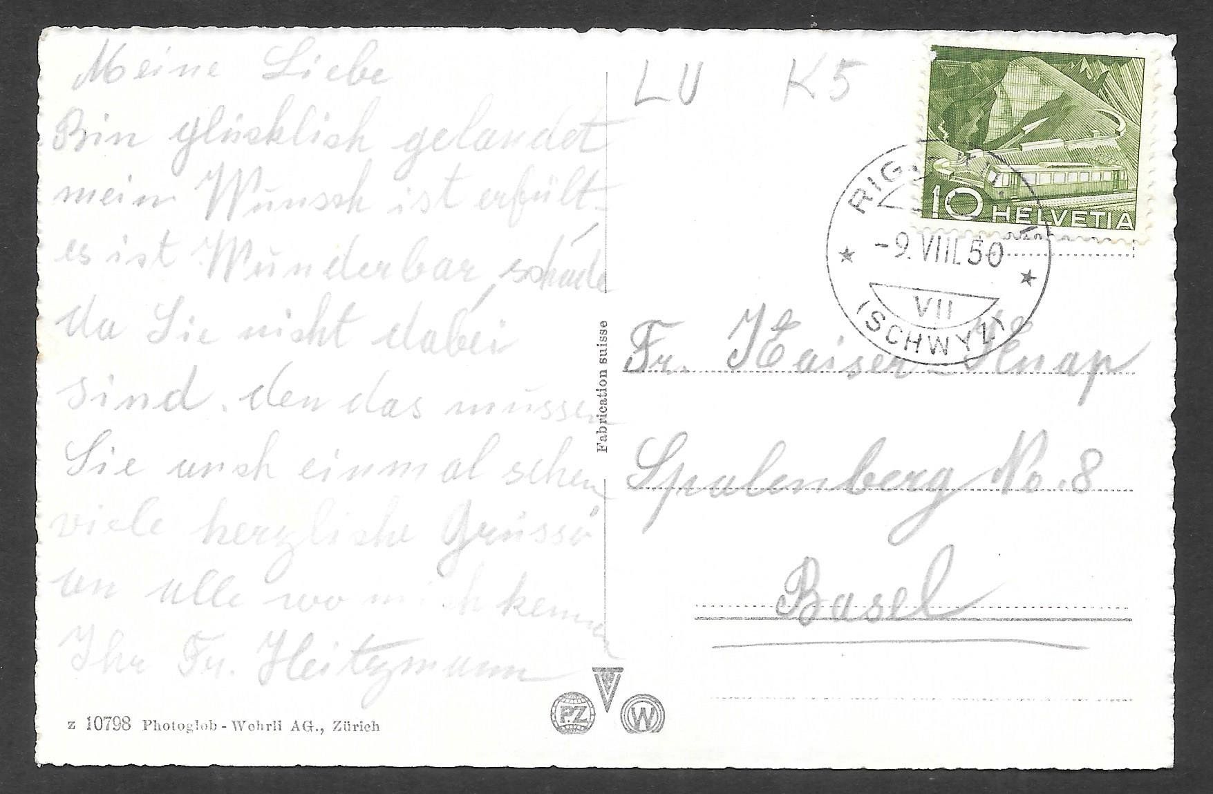 Cartoline postali: Rigi - Staffel und Kulm mit Rigi - Bahn – Usato da Olten venduto da clotaldi 1
