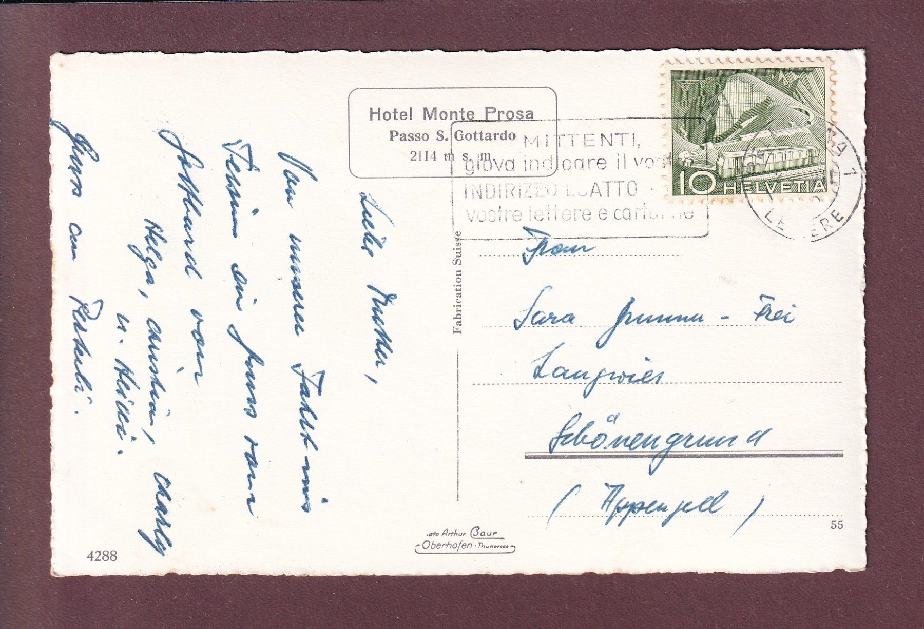 Cartes postales: GOTTHARD - Passhöhe - Denkmal Guex – D'occasion à Pully par nicecards 1