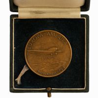 Medaille Luftfahrt Ost-West-Ozeananflug Bremen 1928 im Etui