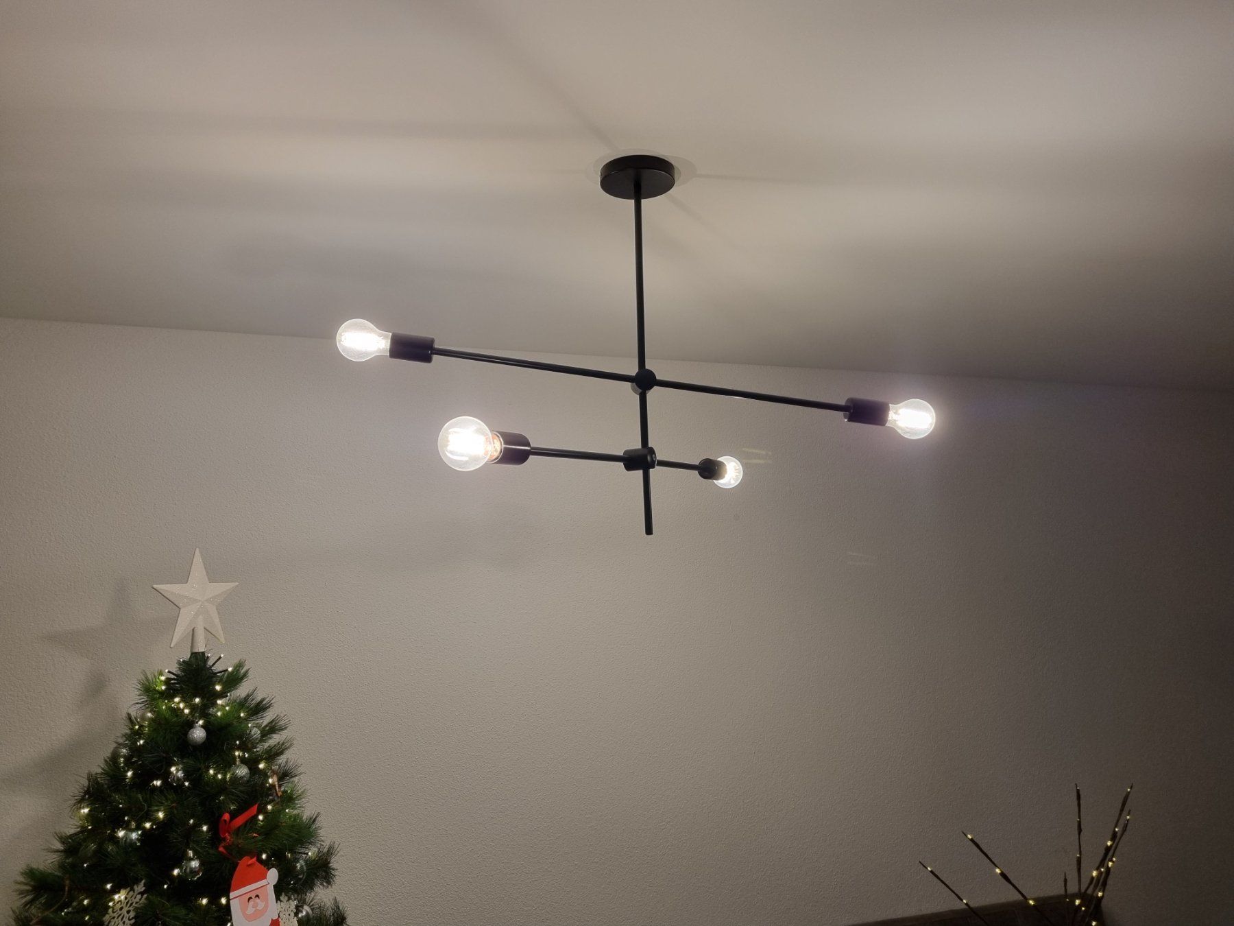 Kronleuchter & Deckenlampen: Moderne schwarze Deckenlampe, 4-flammig, 2 Stück – Gebraucht aus Ebikon von Kon_K 1