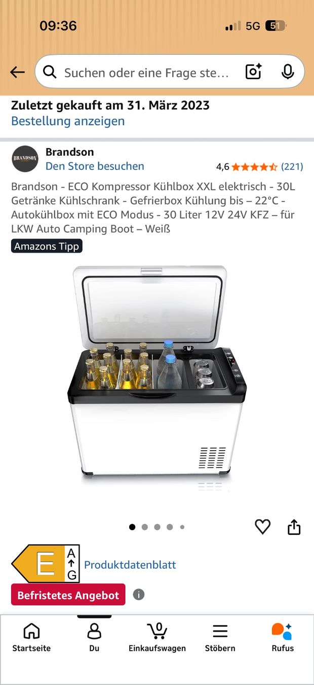 Réfrigérateurs: Brandson Kompressor Kühlschrank – D'occasion à Muttenz par subzero4132