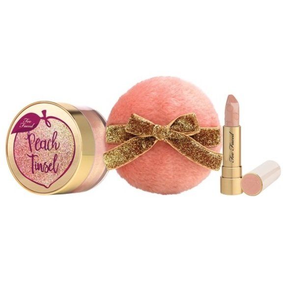 Make-up: Too Faced Peach Tinsel Loose Sparkling Powder & Lipstick Set – Nuovo e nell'imballaggio originale da Cham venduto da Trendy_Outlet 1
