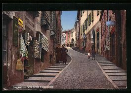 Lugano, Via della Cattedrale mit Gesch