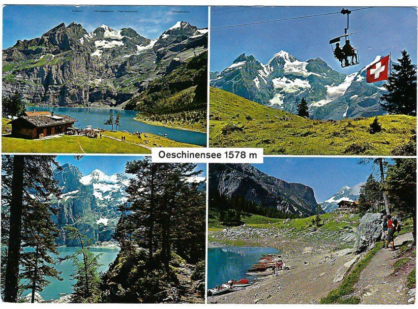 Cartoline postali: AK Oeschinensee 1578m, Kandersteg, BE – Usato da Rheinfelden venduto da wil_m7gh