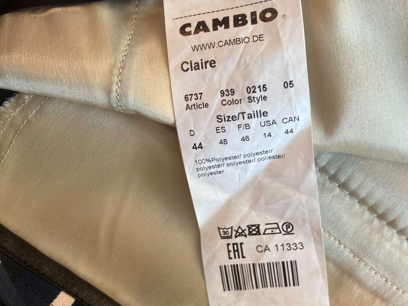 Cambio Pantaloni: Cambio Claire Sommerhose gestreift farbig Gr. 44 - 46 – Usato da Arlesheim venduto da san_w9vr 8