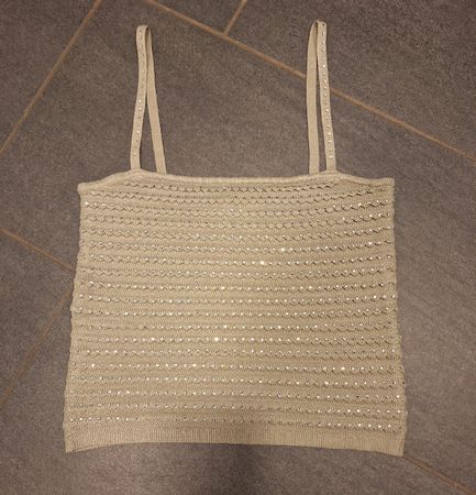 Top vert olive orné de strass New!