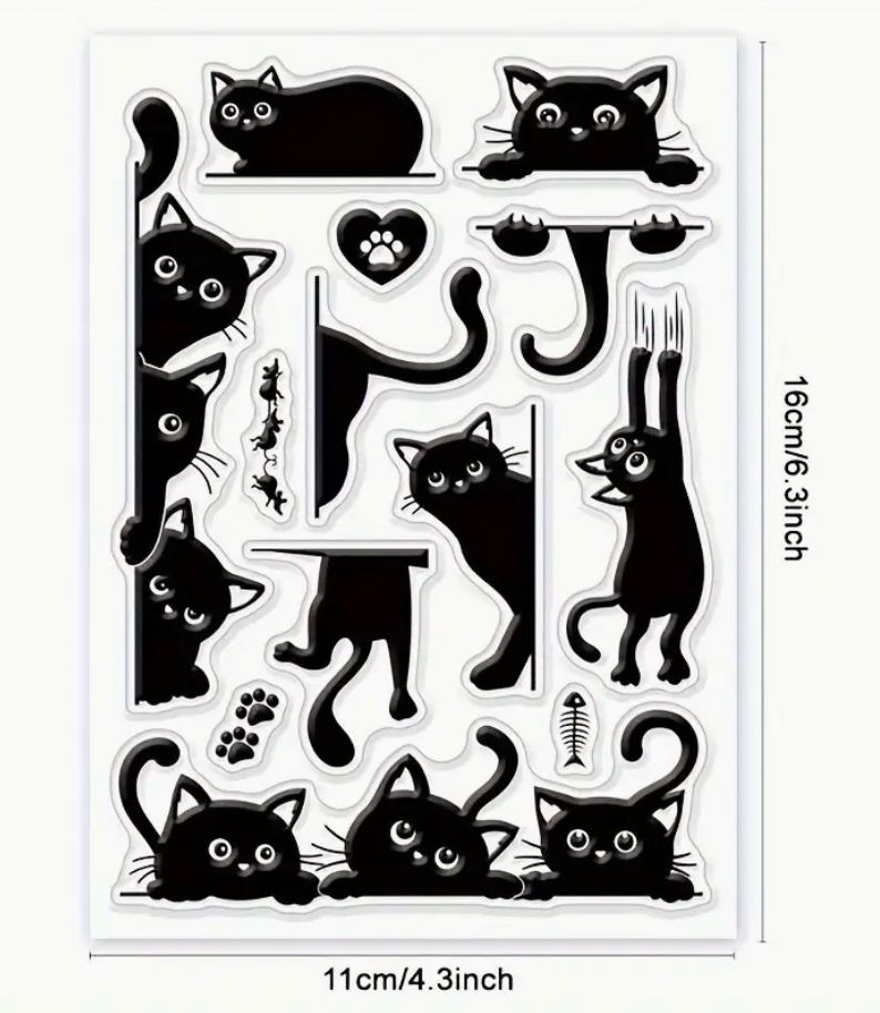 Stempel: Katzen  11x16cm - Silikonstempel – Neu und originalverpackt aus Frenkendorf von jazzplatten 1