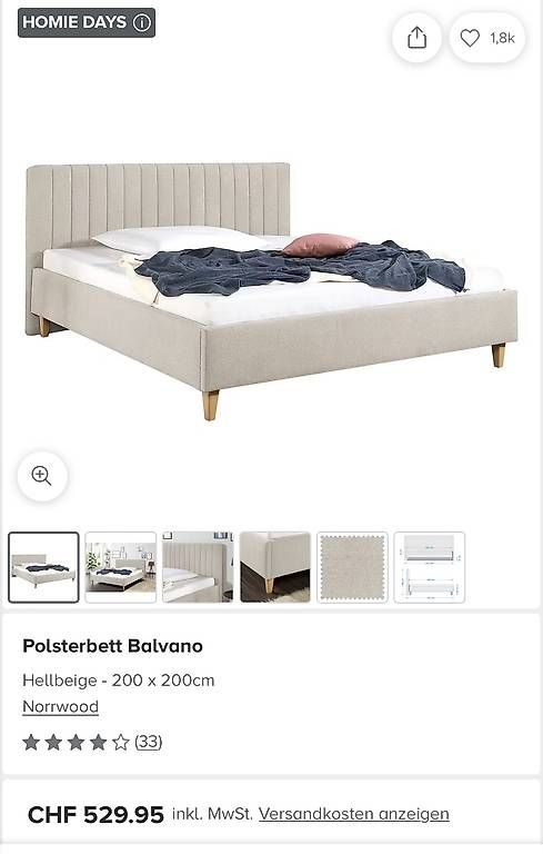 Letti: Bett / Polsterbett 200x200 mit Matratze – Usato da Cham venduto da Dilan93 2