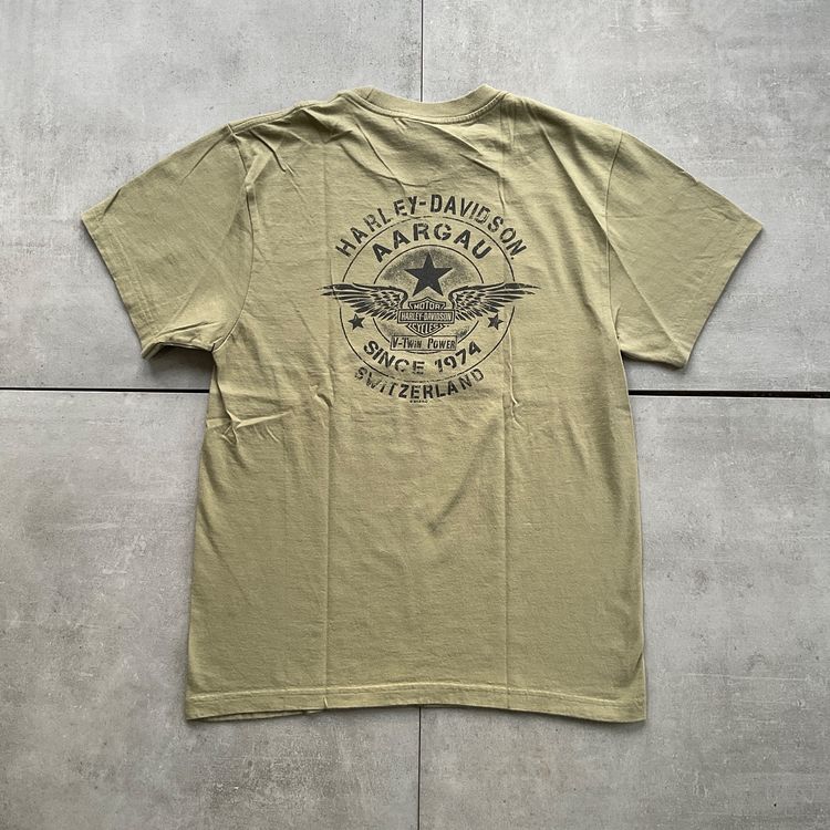 Harley-Davidson T-shirt: 2019 Harley Davidson Genuine Quality Aargau T-Shirt – Usato da Bern venduto da shoprestoredvintage 2