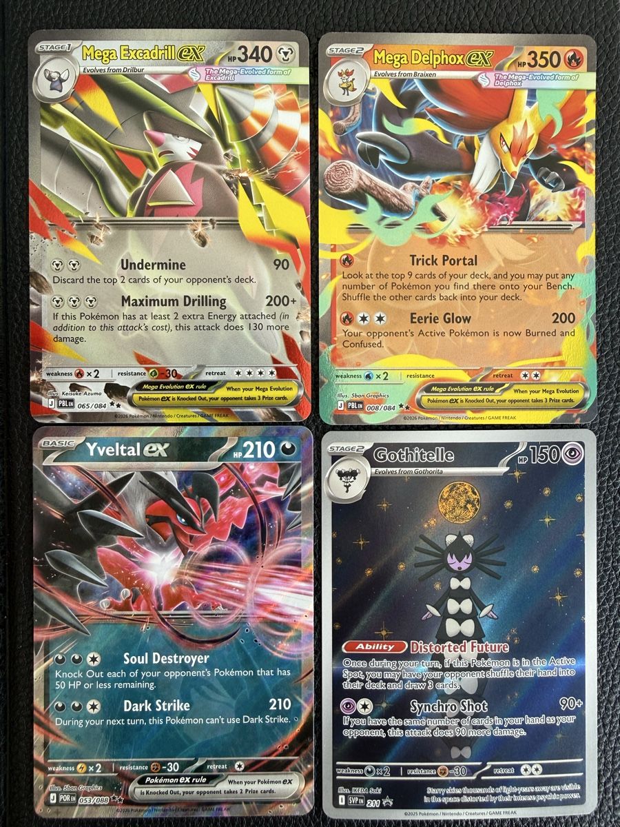 Pokémon Sammelbilder & Trading cards: Mega Excadrill ex, Mega Delphox ex, Yveltal ex & Gothitelle – Neu (gemäss Beschreibung) aus Ostermundigen von 10Mrki10