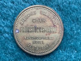 Eine „Frühstücksmarke“ vom Rätischen Volkshaus (Chur)