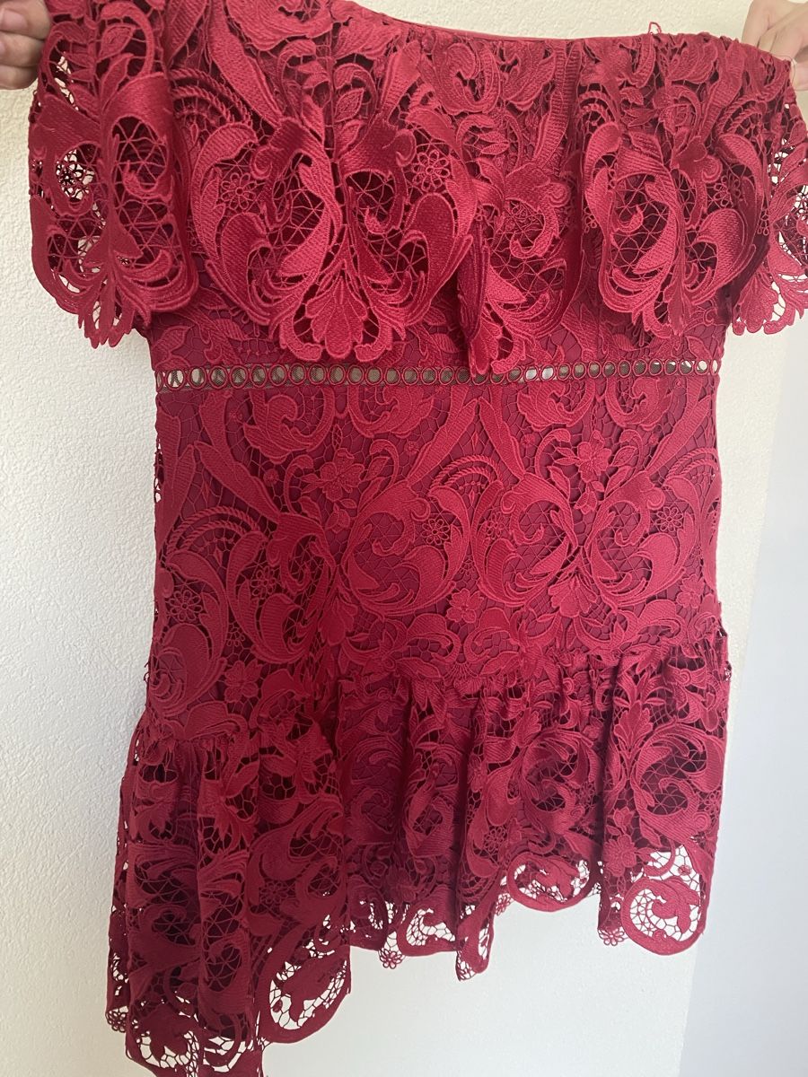Vestiti: Rotes ML Monique Lhuillier Spitzenkleid – Nuovo e nell'imballaggio originale da Bern venduto da mel_x88r 4