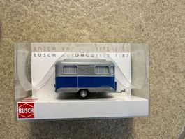 Busch, 51702, Nagetusch Wohnwagen blau, HO