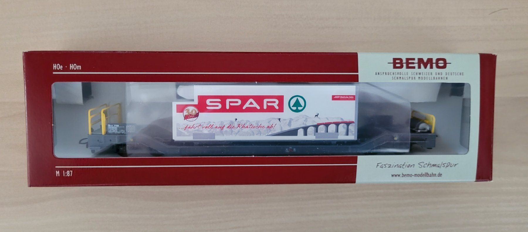 Bemo Modellini di ferrovie: Bemo 2289 118 RhB Sb-v 7728  Container "Spar"125A – Nuovo e nell'imballaggio originale da Bremgarten AG venduto da Sportivo2007 1