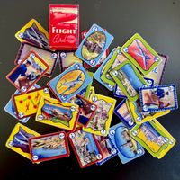 Kartenspiel (Flugwesen, 50er Jahre) f/Puppenstuben. Handarb.