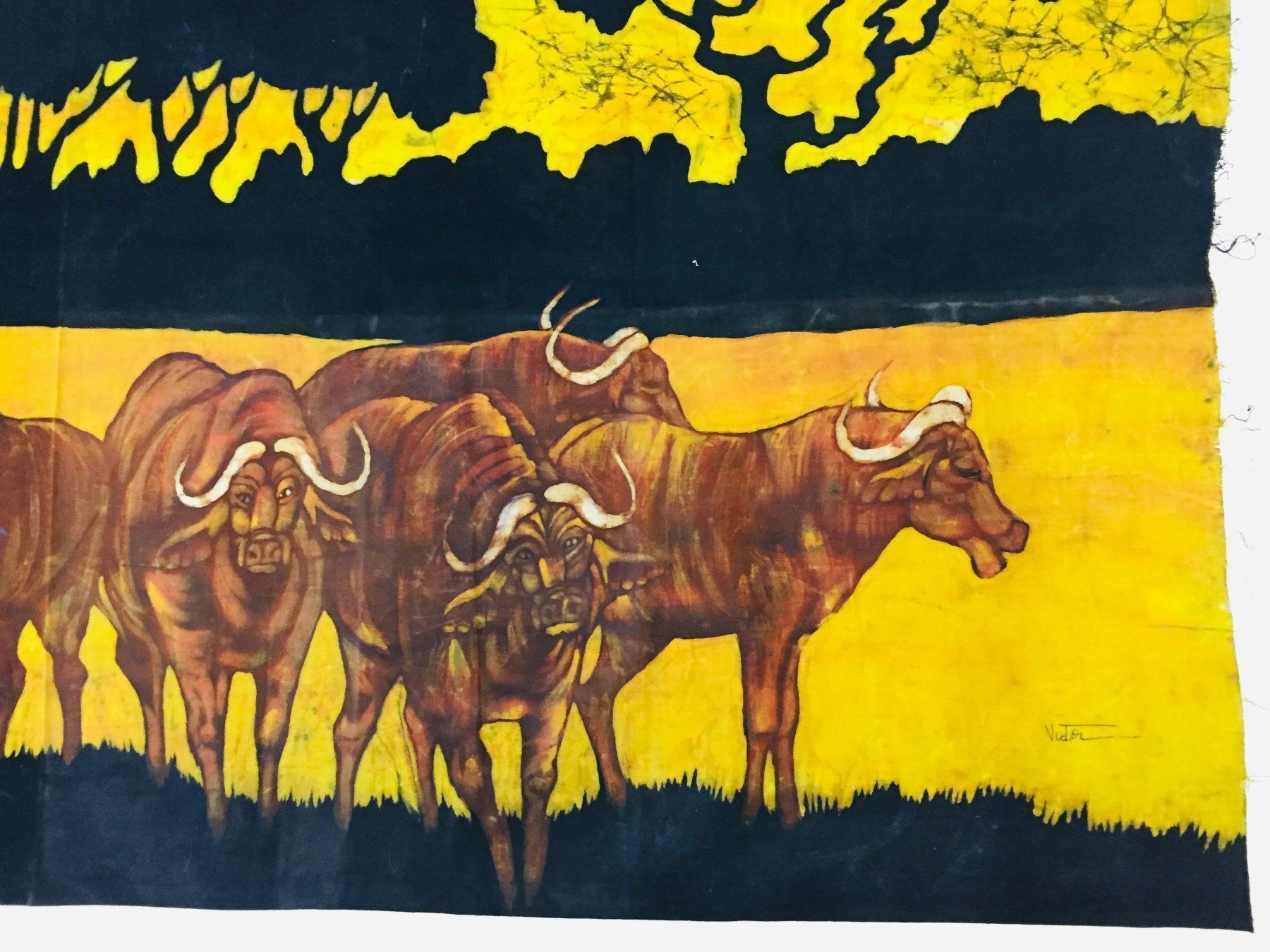 Gemälde: Afrikanische Kunst, Textil Malerei – Gebraucht aus Schaffhausen von vintageworld 3