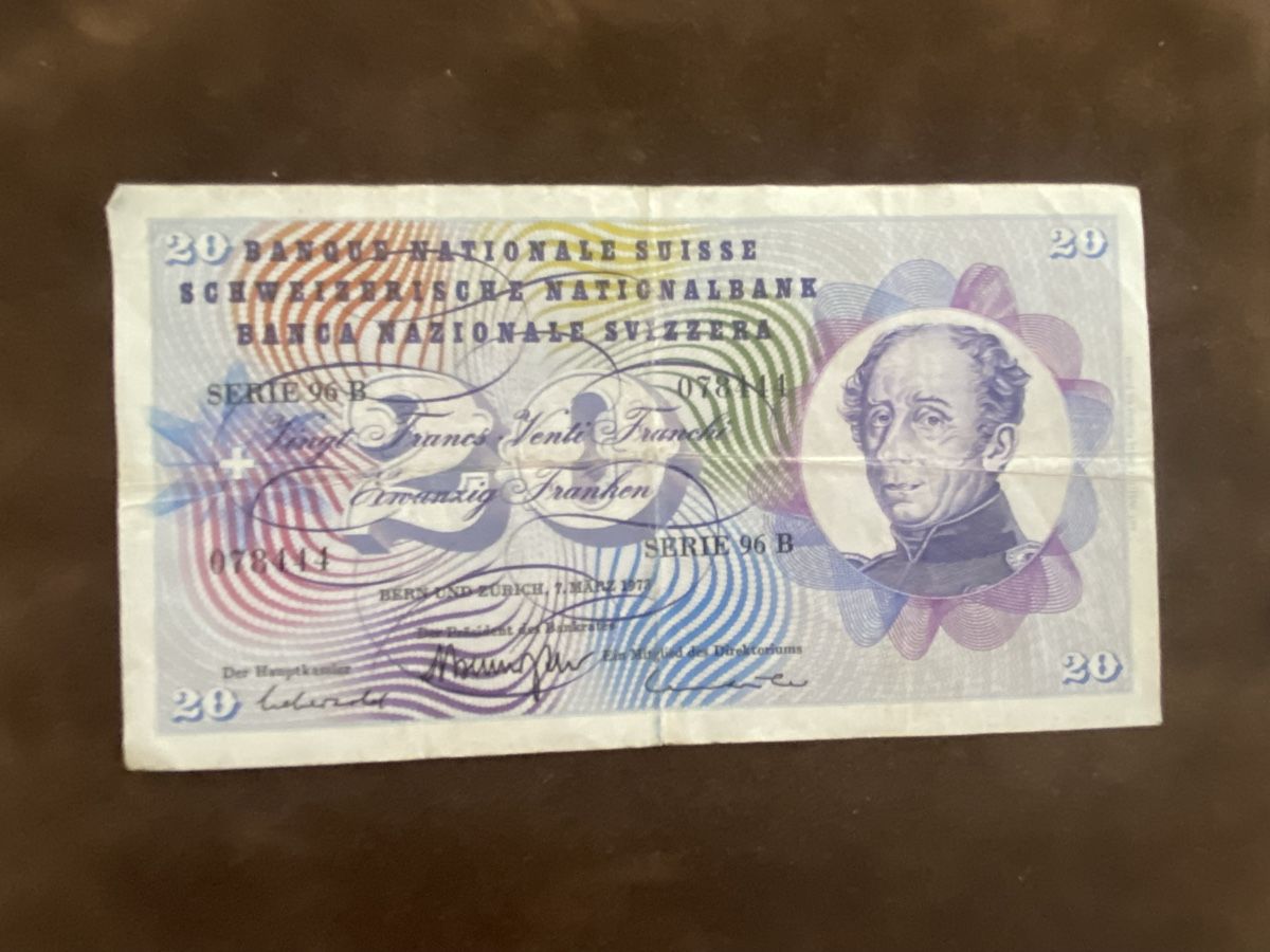 Banconote: Banknote 20 Franken 1973 – Usato da Muralto venduto da Alex1912