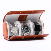 Leder-Uhrenetui für 3 Uhren – Orangebraun | Janexx®