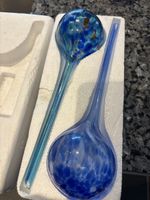 Bewässerungskugeln Glas blau Set 2 Stück neuwertig