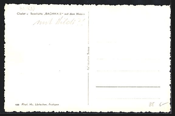 Cartoline postali: Reichenbach im Kandertal, Chalet und Sen – Usato da Berlin venduto da bartko-reher 1