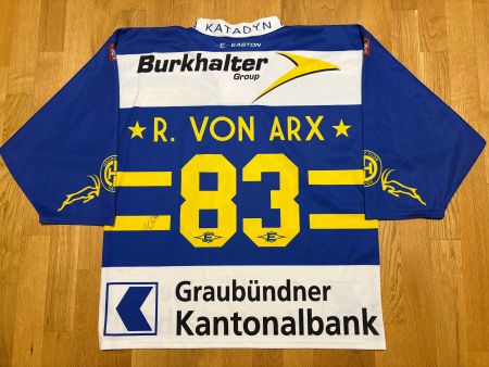 HC DAVOS # 83 RETO VON ARX SIGNIERT 2010/11 TRIKOT HCD XL