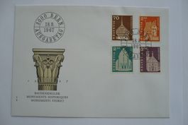 1967 FDC Baudenkmäler SBK 418/421/426/427
