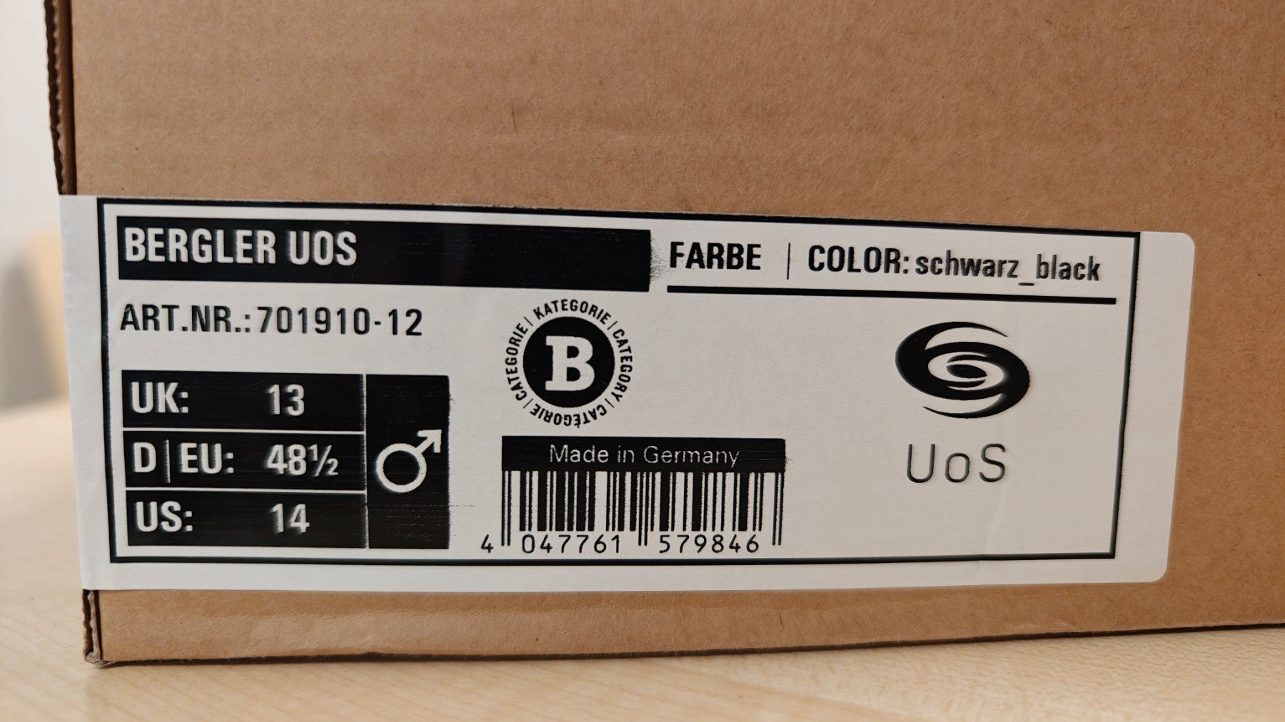 Hanwag Chaussures hommes: Neue Hanwag Bergler UOS Black 48.5 – Neuf avec emballage d'origine à Wängi par sunrise74 1