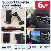 Support tablette pour voiture appuie-tête réglable noir