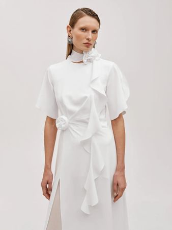 Designerkleid, neu. Größe S. Mit Schal mit Blume