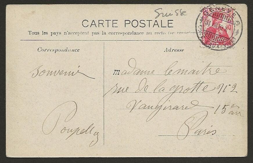 Tutti i francobolli: SCHWEIZ, 1910 Ansichtskarte von Genève – Usato da Arlesheim venduto da kuhnphila
