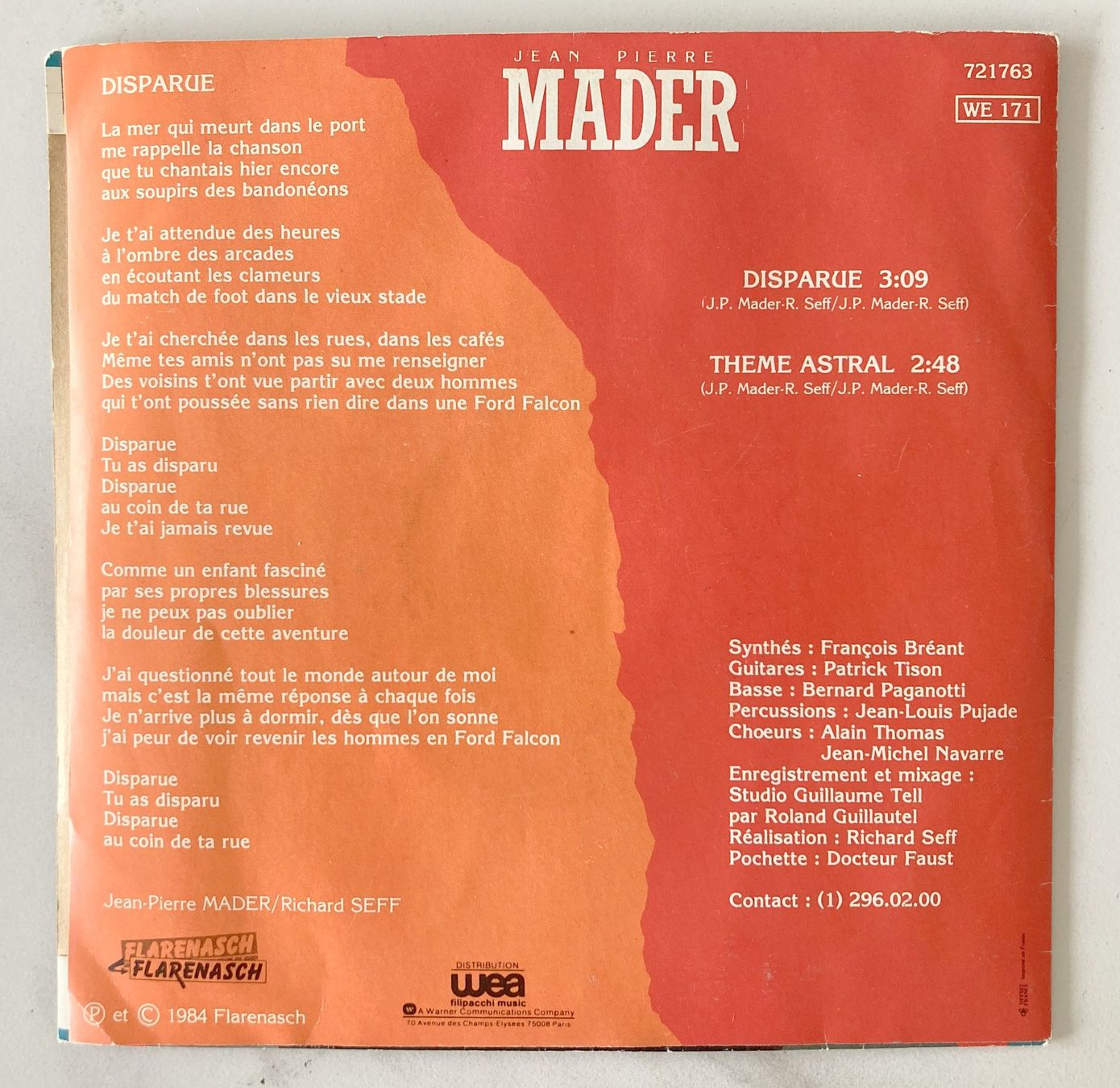 Vinyles: JEAN-PIERRE MADER - DISPARUE – D'occasion à Bottens par hotter-than-hell 1