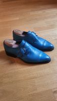 Chaussures cuir, bleu,  42 - magnifique état