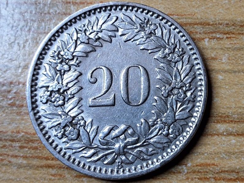 Tutti le monete: 20 Rappen 1927 - Selten! – Usato da Münchenstein venduto da purbach1 1