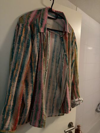 Bunt gestreifte Sommerbluse XXL