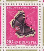 1953 JOZ41 (PJ-Kehrdruckbogen) ungebraucht mit Abart K:600.-