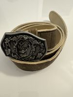 Gürtel mit Hirschmotiv Schnalle Tracht Hirschleder