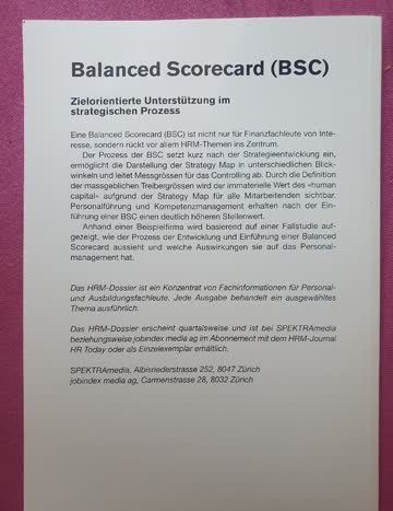 Zeitschriften & Magazine: Balanced Scorecard (BSC) – Gebraucht aus Neuchâtel von Dualseele 1