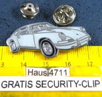 PORSCHE 911 OLDI AUTO PIN ENAMEL SILBRIG