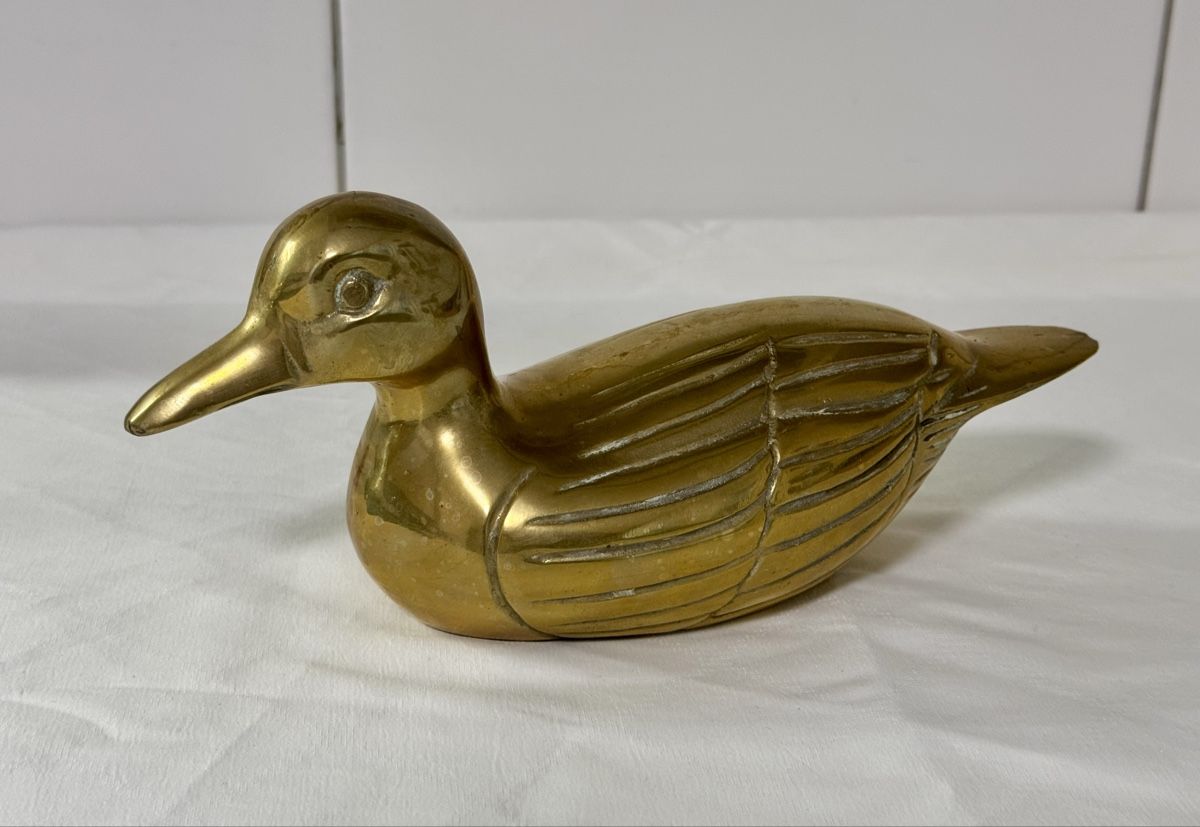Statuette: grosse, massive Messing-Ente – Usato da Schwerzenbach venduto da schwerzi70 1