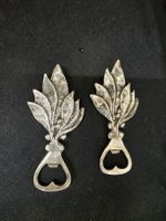 Vintage Flaschenöffner Set, Blätterdesign - Rarität!