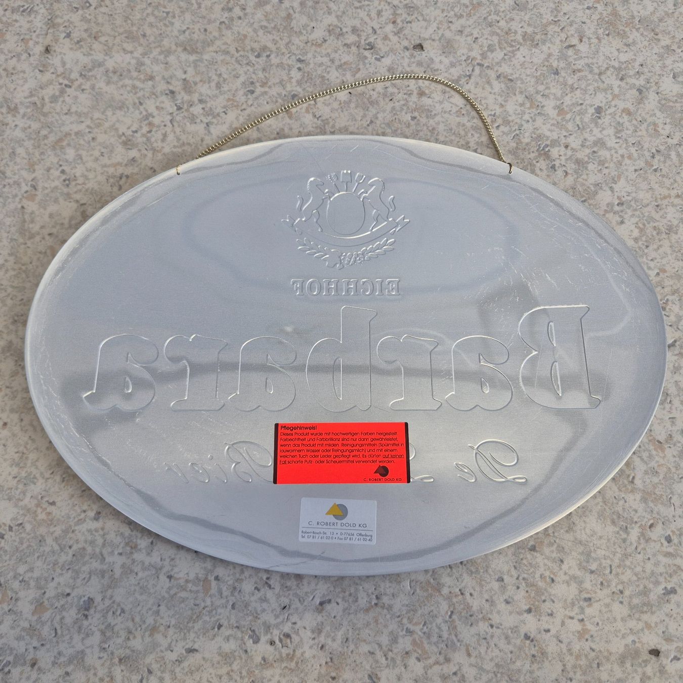Eichhof Schilder: 1 Eichhof Barbara Werbeschild Blechschild Schild Bierwerbung – Gebraucht aus Nottwil von Wondewa-Shop 5