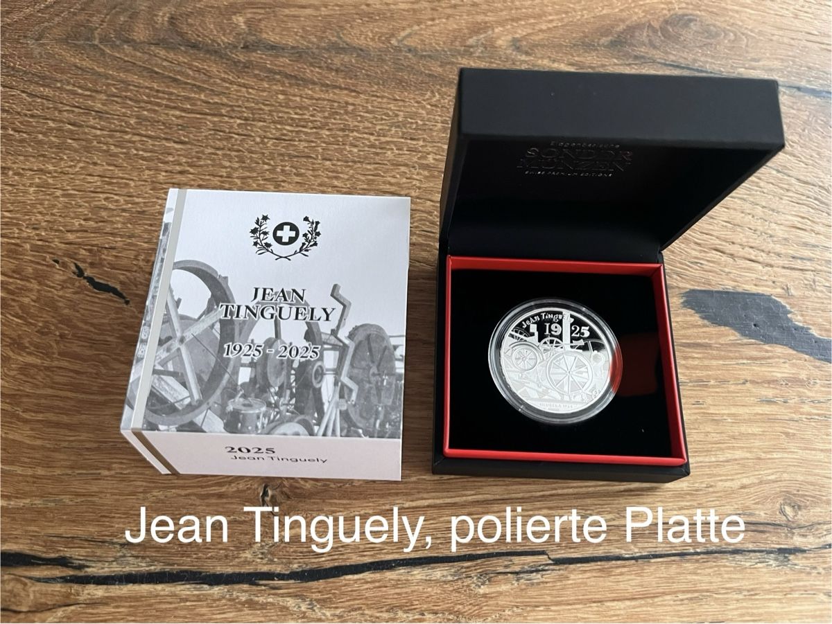 Tutti le monete: Jean Tinguely, polierte Platte – Nuovo e nell'imballaggio originale da Wolhusen venduto da Sss06 1
