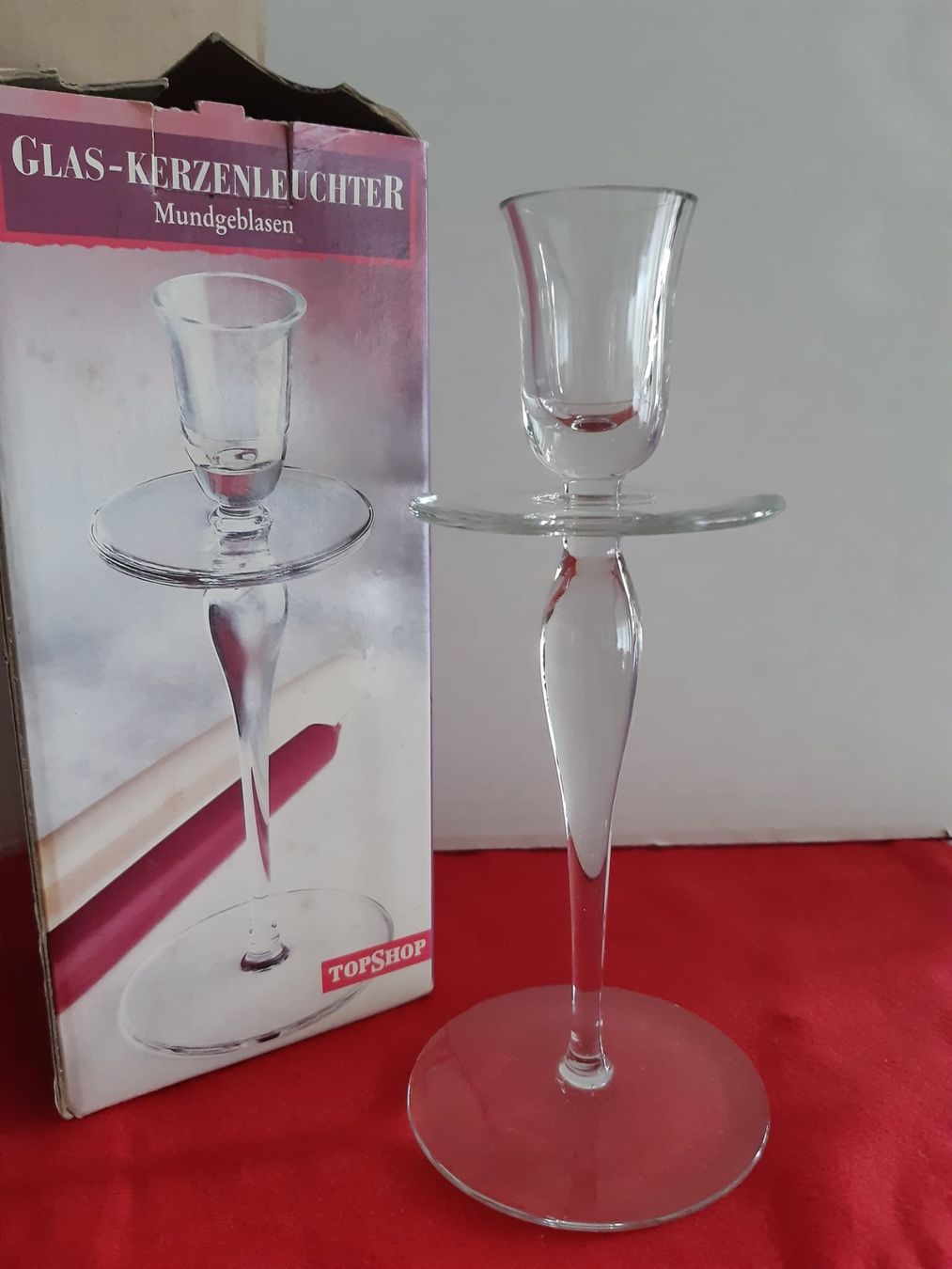 Portacandele: Glas Kerzenleuchter Mundgeblasen – Usato da Luzern venduto da Sontru 3