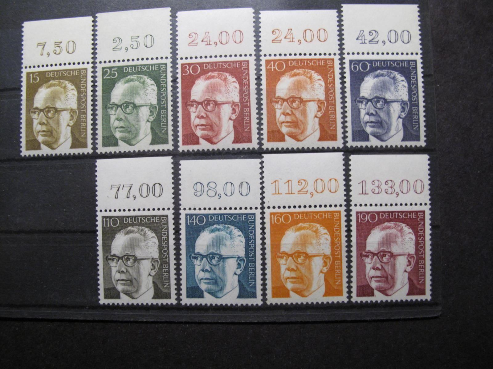 Tutti i francobolli: Berlin 1970 / 1973 Bundespresident Heine – Usato da Wil SG venduto da fva01
