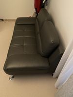 Sofa 2-Sitzer Kunstleder anthrazit guter Zustand