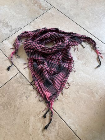 Palästinensertuch Karomuster Schwarz/pink