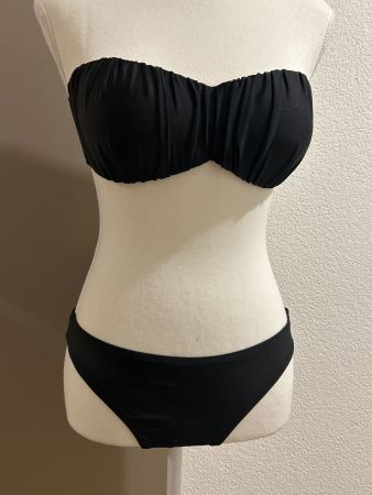 Bikini ohne Bügel schwarz ohne Träger
